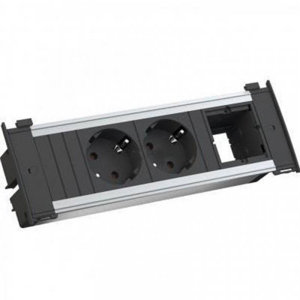 BACHMANN Napojni modul 2xšuko + 1xprazno mesto GST18 crni
