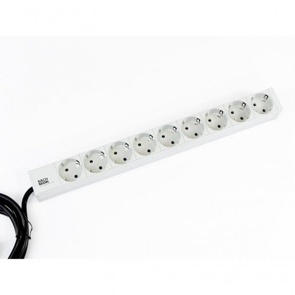 BACHMANN PDU Basic ALU 19''1U 9xšuko, 16A, kabl 2m