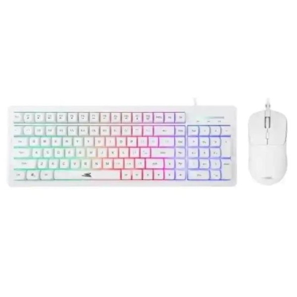 BARACUDA Tastatatura + miš ORCA /Membranska/RGB/US + 7200DPI/Optički/Bela