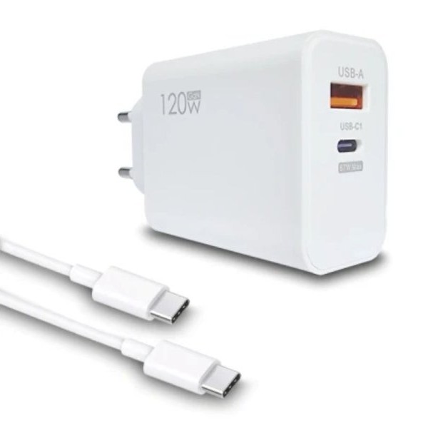 Bavin Bavitel punjač 120W Usb A+ Type C + kabl Type C/Type C, bela