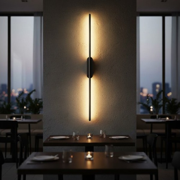 BBLINK Crna zidna LED lampa 12W 3000K IP20 1m