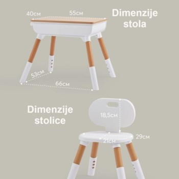 BBO SET DECIJI STO I STOLICA - NATUR