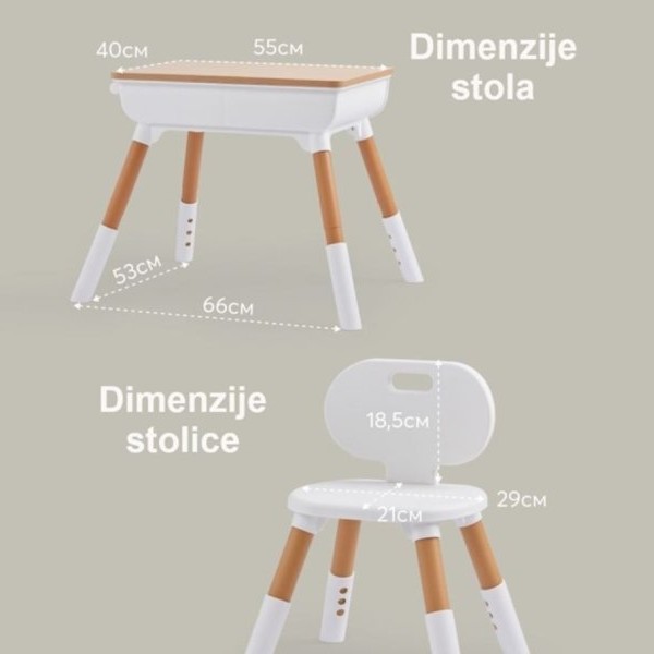 BBO SET DECIJI STO I STOLICA - NATUR