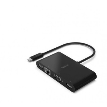 BELKIN USB-C Multimedia Adapter (GBE - HDMI - VGA - USB-A) - Black