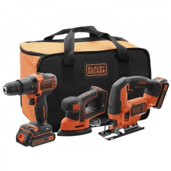 BLACK&DECKER BCK31S1S, akumulatorska bušilica, ubodna testera i delta brusilica + poklon torba