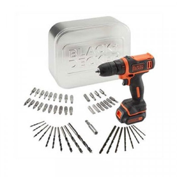 BLACK&DECKER BDCDD12A80T Akumulatorska bušilica odvijač 10.8 Li-Ion + limenka + pribor