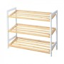 Bolzz Polica za obucu 3 nivoa bamboo bela