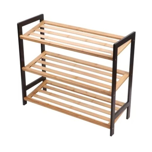 Bolzz Polica za obuću 3 nivoa bamboo crna