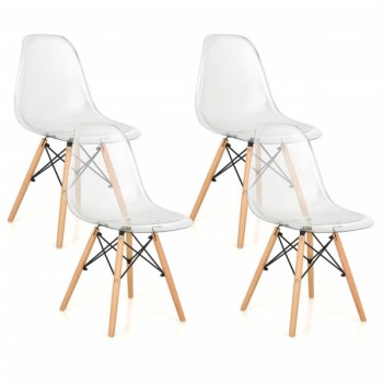 Bolzz Rimini set 4 stolice Transparent