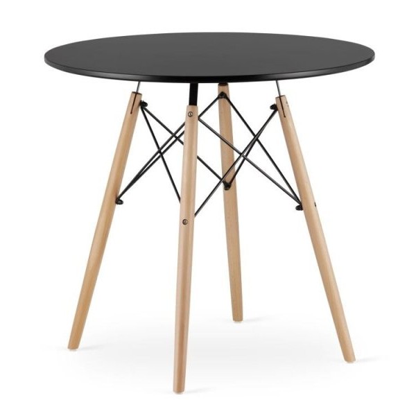 Bolzz Torino okrugli sto 80 cm Black