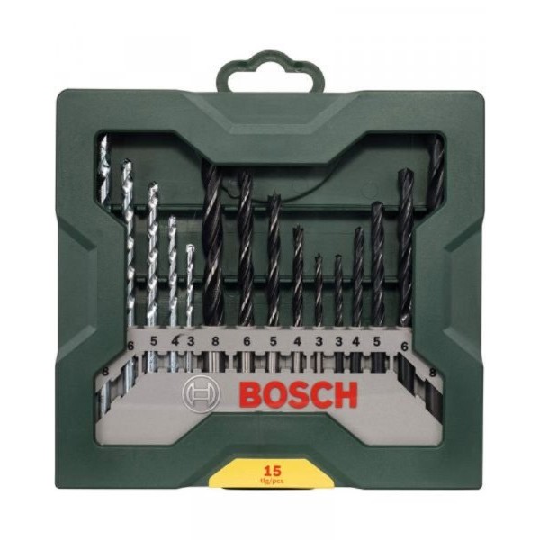 BOSCH 15-delni Mini-X-Line set burgija drvo/metal/beton, 2607019675