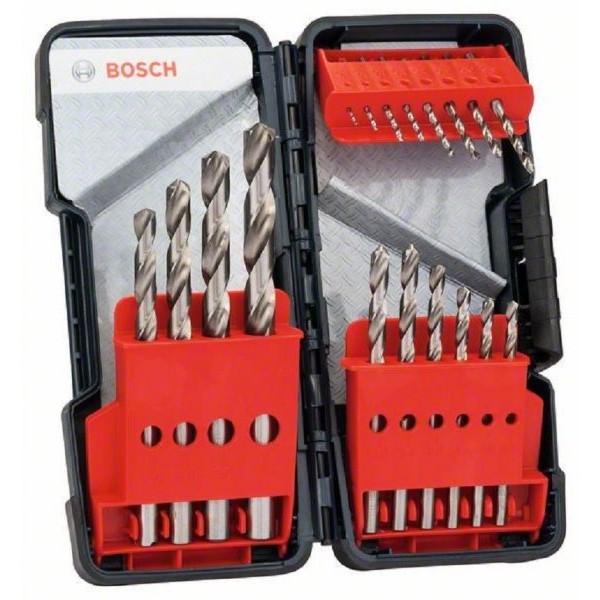 BOSCH 18-delni Toughbox set burgija za metal HSS-G, DIN 338, 135° 2607019578