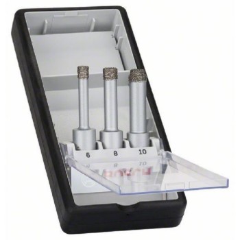 BOSCH 3-delni Robust Line set dijamantskih burgija za suvo bušenje Easy Dry Best for Ceramic 2608587145, 6,0; 8,0; 10,0 mm