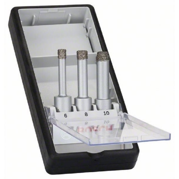 BOSCH 3-delni Robust Line set dijamantskih burgija za suvo bušenje Easy Dry Best for Ceramic 2608587145, 6,0; 8,0; 10,0 mm
