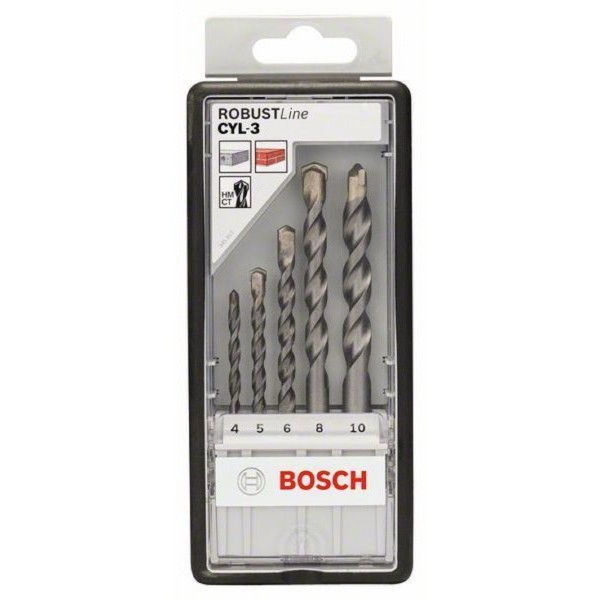 BOSCH 5-delni Robust Line set burgija za beton CYL-3 2607010524, 4; 5; 6; 8; 10 mm