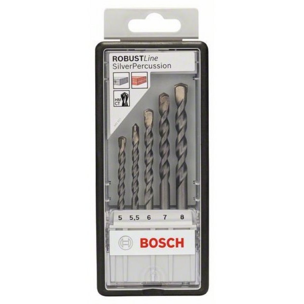 BOSCH 5-delni Robust Line set burgija za beton CYL-3 2607010526, 5; 5,5; 6; 7; 8 mm
