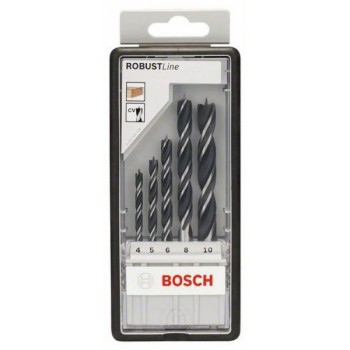 BOSCH 5-delni Robust Line set spiralnih burgija za drvo 2607010527, 4; 5; 6; 8; 10 mm
