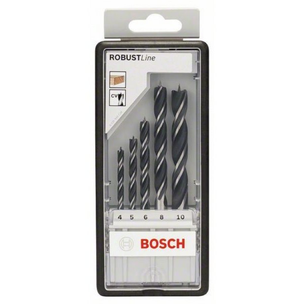 BOSCH 5-delni Robust Line set spiralnih burgija za drvo 2607010527, 4; 5; 6; 8; 10 mm