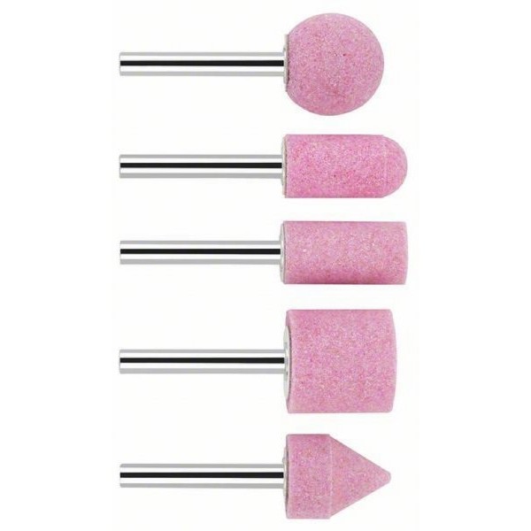 BOSCH 5-delni set brusnog kamenja 1609200286, Prihvat 6 mm; granulacija 60; 25; 15; 15; 25; 20 x 24; 30; 30; 25; 25 mm
