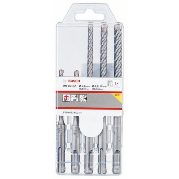 BOSCH 5-delni set hamer burgija SDS plus-5X 2608833910, 5; 6; 6; 8; 10 mm