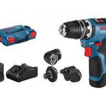 BOSCH Akumulatorska bušilica/odvrtač GSR 12V-35 FC Solo; 4 Flexi Click nastavka + kofer (06019H3003