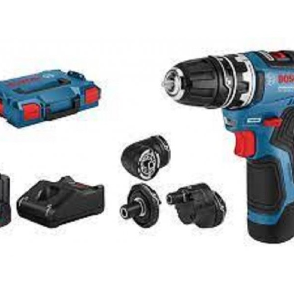 BOSCH Akumulatorska bušilica/odvrtač GSR 12V-35 FC Solo; 4 Flexi Click nastavka + kofer (06019H3003
