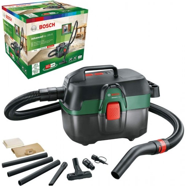 BOSCH Akumulatorski univerzalni usisivač za suvo/mokro usisavanje AdvancedVac 18V-8, solo, 06033E1000