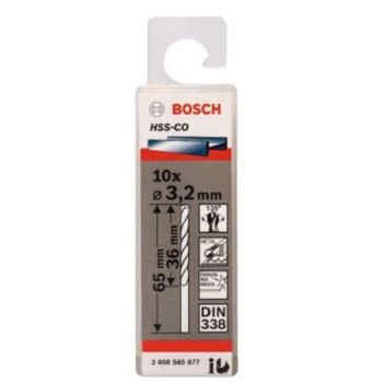 BOSCH Burgija za metal HSS-Co, DIN 338 3,2 x 36 x 65 mm pakovanje od 10 komada
