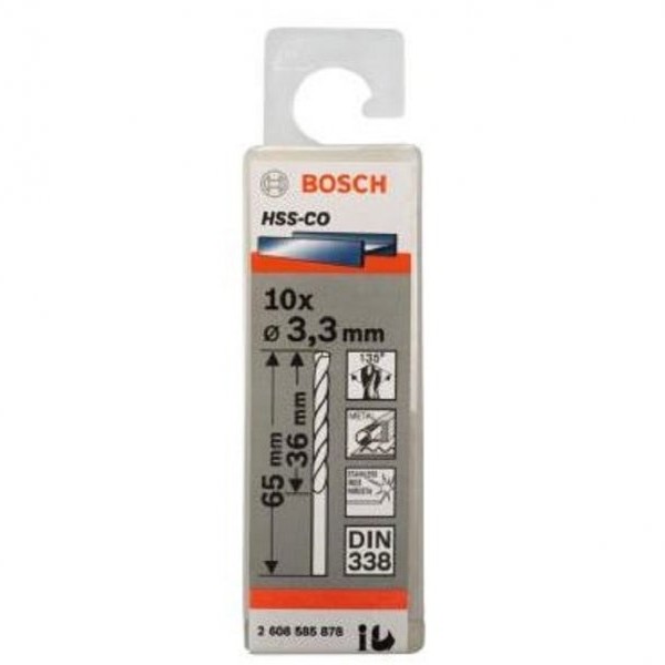 BOSCH Burgija za metal HSS-Co, DIN 338 3,3 x 36 x 65 mm pakovanje od 10 komada