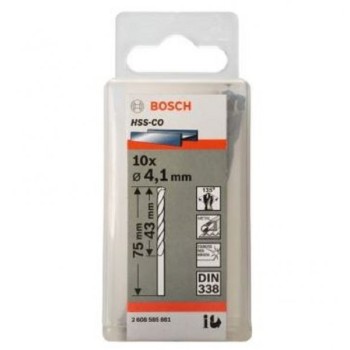 BOSCH Burgija za metal HSS-Co, DIN 338 4,1 x 43 x 75 mm pakovanje od 10 komada
