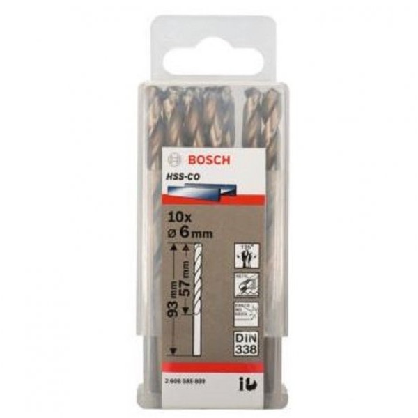 BOSCH Burgija za metal HSS-Co, DIN 338 6 x 57 x 93 mm pakovanje od 10 komada
