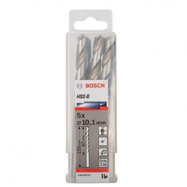 BOSCH Burgija za metal HSS-G, DIN 338 10,1 x 87 x 133 mm pakovanje od 5 komada