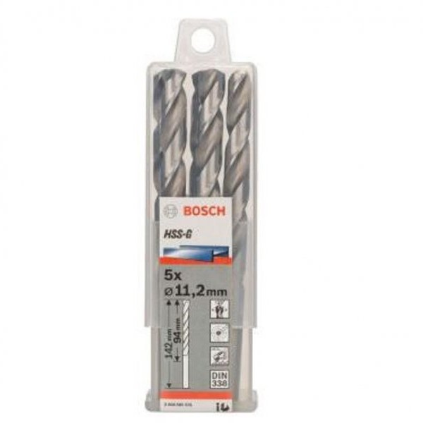 BOSCH Burgija za metal HSS-G, DIN 338 11,2 x 94 x 142 mm pakovanje od 5 komada