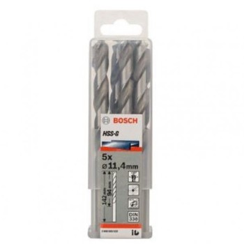 BOSCH Burgija za metal HSS-G, DIN 338 11,4 x 94 x 142 mm pakovanje od 5 komada