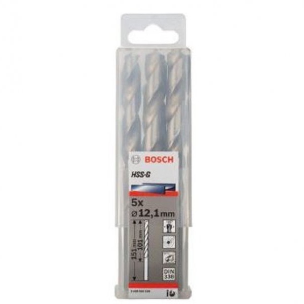 BOSCH Burgija za metal HSS-G, DIN 338 12,1 x 101 x 151 mm pakovanje od 5 komada