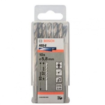 BOSCH Burgija za metal HSS-G, DIN 338 5,8 x 57 x 83 mm pakovanje od 10 komada
