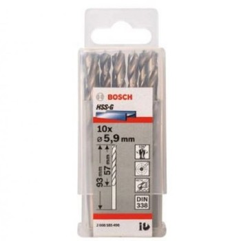 BOSCH Burgija za metal HSS-G, DIN 338 5,9 x 57 x 93 mm pakovanje od 10 komada