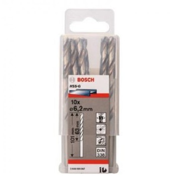 BOSCH Burgija za metal HSS-G, DIN 338 6,2 x 63 x 101 mm pakovanje od 10 komada