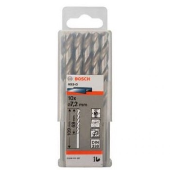 BOSCH Burgija za metal HSS-G, DIN 338 7,2 x 109 x 69 mm pakovanje od 10 komada