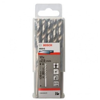 BOSCH Burgija za metal HSS-G, DIN 338 7,5 x 69 x 109 mm pakovanje od 10 komada