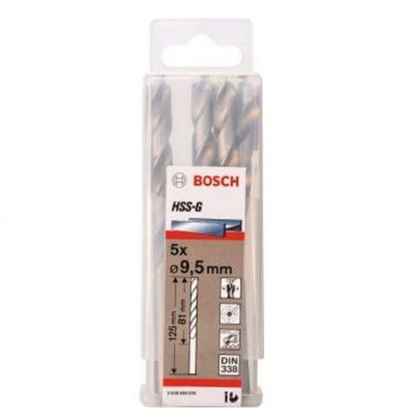 BOSCH Burgija za metal HSS-G, DIN 338 9,5 x 81 x 125 mm pakovanje od 5 komada