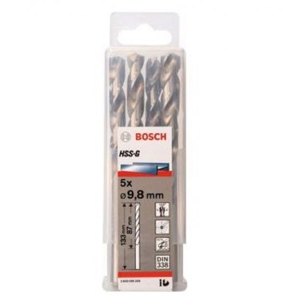 BOSCH Burgija za metal HSS-G, DIN 338 9,8 x 87 x 133 mm pakovanje od 5 komada