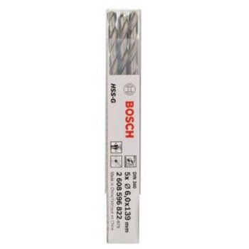 BOSCH Burgija za metal HSS-G, DIN 340 6 x 91 x 139 mm pakovanje od 5 komada
