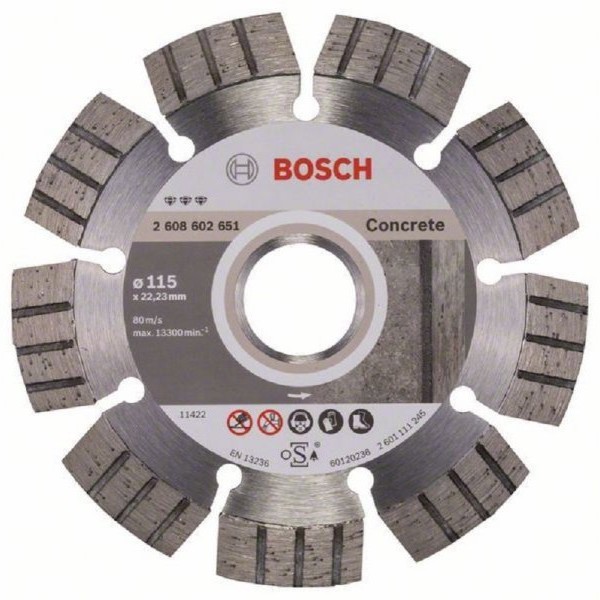 BOSCH Dijamantska rezna ploča Best for Concrete 2608602651, 115 x 22,23 x 2,2 x 12 mm