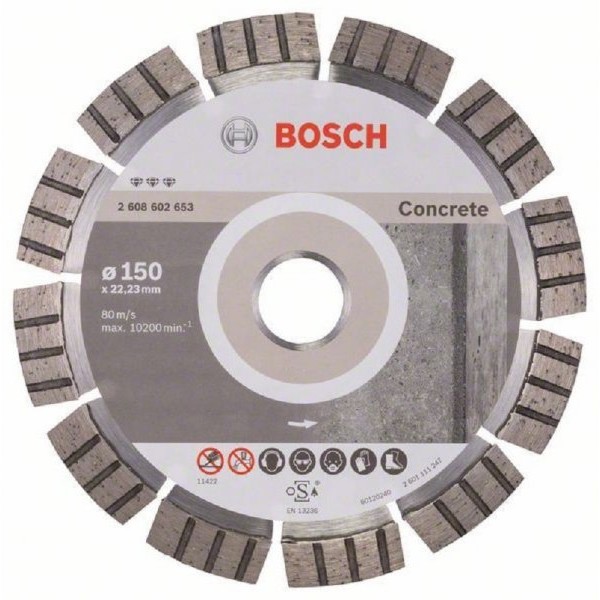 BOSCH Dijamantska rezna ploča Best for Concrete 2608602653, 150 x 22,23 x 2,4 x 12 mm