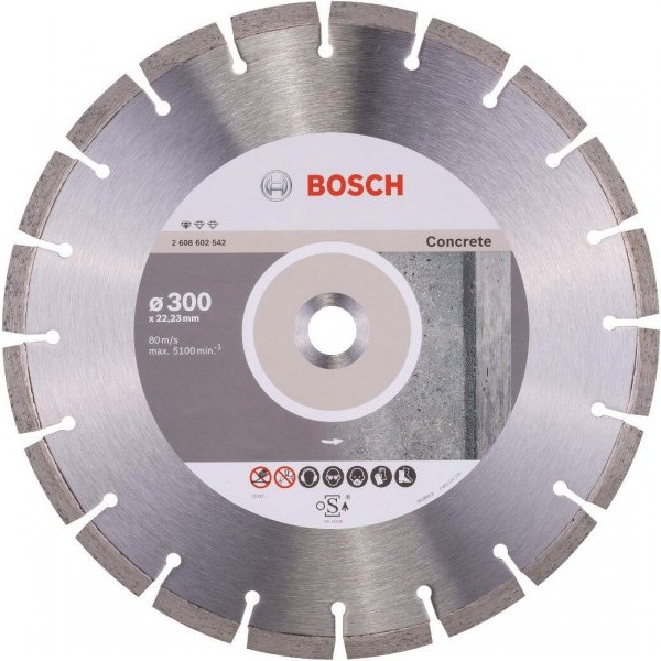 BOSCH Dijamantska rezna ploča za beton Standard for Concrete 300 x 22,23 x 3,1 x 10 mm pakovanje od 1 komada - 2608602542