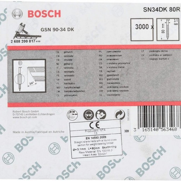 BOSCH Ekser sa prugama D–glava čista, nabrazdana 2608200017