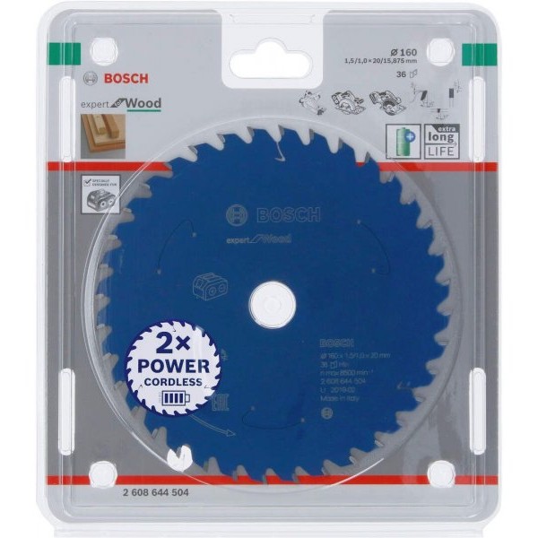BOSCH Expert for Wood list kružne testere za akumulatorske testere 160x1,5x20 T36