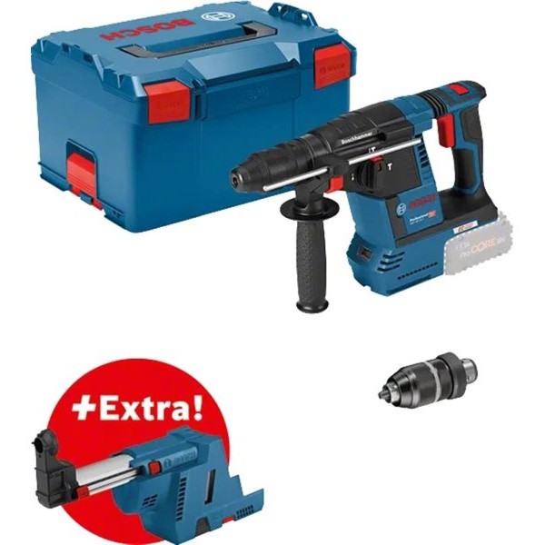 BOSCH GBH 18V-26F + GDE Professional Akumulatorska hamer bušilica u L-BOXX 238 sa priborom za usisavanje prašine, 061191000K