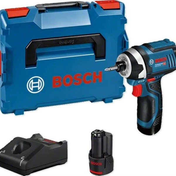 BOSCH GDR 12V-105 Professional Akumulatorski udarni odvrtač u L-BOXX 102 sa 2 x 2,0 Ah Li-ion akumulatora, brzi punjač, 06019A6977